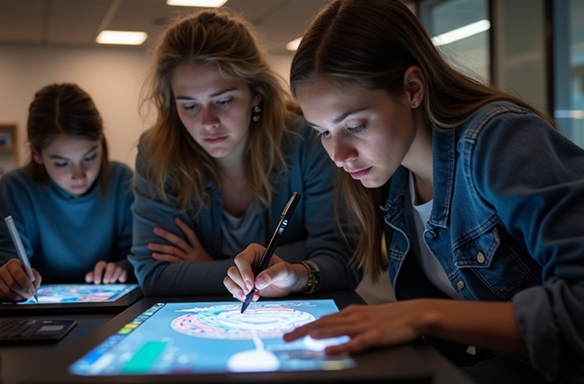 Student using tablet